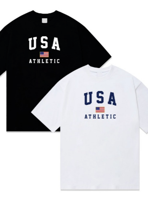 USA 프린팅 오버핏 반팔 티셔츠 4196