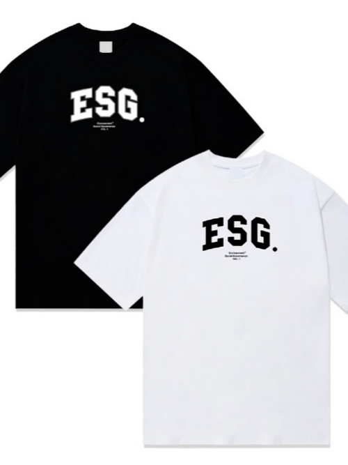 ESG 프린팅 오버핏 반팔 티셔츠 4128