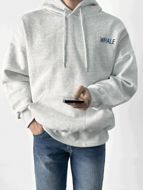 기모 오버핏 고래고래 후드 티셔츠 맨투맨